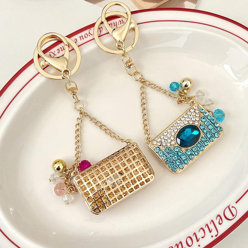 Wholesale Crystal Beaded Bags with Keychain Design